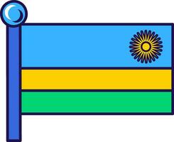 Rwanda pays mât drapeau bannière vecteur