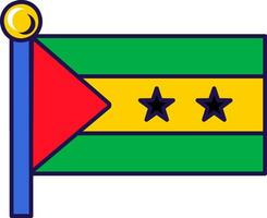 sao tome et principe pays mât drapeau bannière vecteur