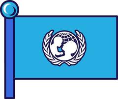 unicef mât drapeau bannière vecteur