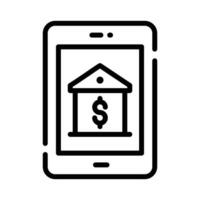 banque à l'intérieur mobile dénotant concept icône de bancaire application, prêt pour prime utilisation vecteur