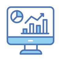 Les données graphique sur lcd afficher montrant vecteur de marché une analyse dans moderne style