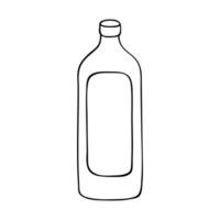 main tiré alcool bouteille illustration. de l'alcool boisson clipart dans griffonnage style. Célibataire élément pour conception vecteur