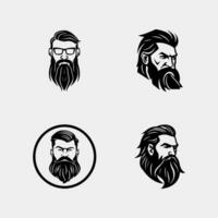 ensemble de barbe avec branché moustache et barbe. vecteur icône