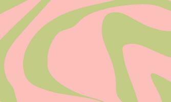 psychédélique trippant rétro Contexte. abstrait horizontal toile de fond avec rose et vert vagues. Facile liquide vecteur illustration. sensationnel ancien branché conception