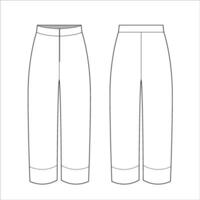 pantalon, pantalon vecteur plat esquisser modèle