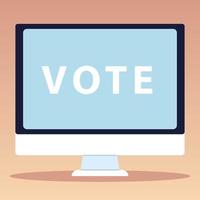 jour des élections, modèle informatique de vote en ligne vecteur