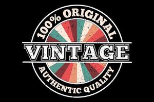 t-shirt vintage original de qualité authétique design rétro vecteur