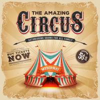 Affiche Vintage Old Circus Square vecteur