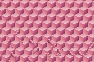 motif géométrique abstrait avec fond de couleur rose cube 3d de forme carrée vecteur