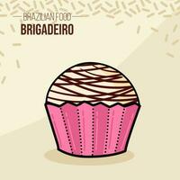 brigadeiro brasil - Brésil - brésilien Chocolat nourriture vecteur