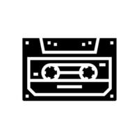 cassette ruban rétro la musique glyphe icône vecteur illustration