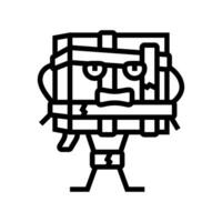 ruban papier carton boîte personnage ligne icône vecteur illustration