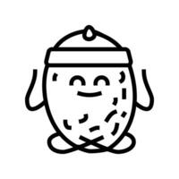 pastèque fruit aptitude personnage ligne icône vecteur illustration