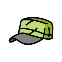 militaire chapeau casquette Couleur icône vecteur illustration