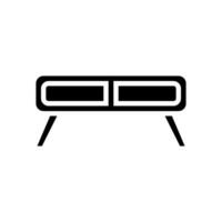 table doux confortable glyphe icône vecteur illustration