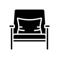 fauteuil minimaliste élégant glyphe icône vecteur illustration