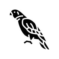 amazone perroquet oiseau glyphe icône vecteur illustration