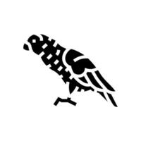 africain gris perroquet oiseau glyphe icône vecteur illustration