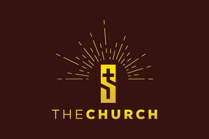 branché et professionnel lettre s église signe Christian et paisible vecteur logo 1