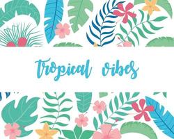 conception d'ambiance tropicale avec des feuilles de palmier exotiques et un motif floral de fleurs vecteur