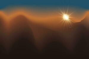 la nature horizon foncé d'or gris Montagne Voyage vue paysage avec le coucher du soleil vecteur