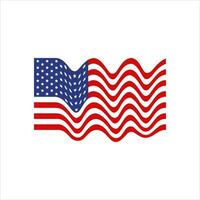 américain drapeau, patriotique symbole de le Etats-Unis, vecteur illustration de isole