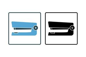 agrafeuse icône. icône en relation à papeterie. solide icône style. Facile vecteur conception modifiable