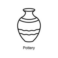 poterie vecteur contour icône conception illustration. art et artisanat symbole sur blanc Contexte eps dix fichier