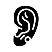 plus haut lobe perçant boucle d'oreille glyphe icône vecteur illustration