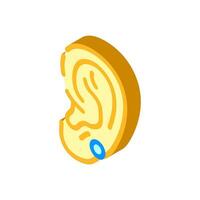 plus haut lobe perçant boucle d'oreille isométrique icône vecteur illustration