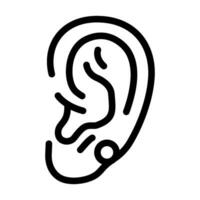 plus haut lobe perçant boucle d'oreille ligne icône vecteur illustration