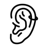 hélix perçant boucle d'oreille ligne icône vecteur illustration