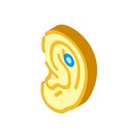 plat perçant boucle d'oreille isométrique icône vecteur illustration