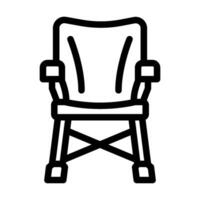 camping chaise glamping ligne icône vecteur illustration