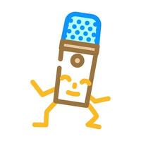 microphone la musique rétro personnage Couleur icône vecteur illustration