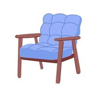 illustration vectorielle de dessin animé de chaise en bois intérieur vecteur