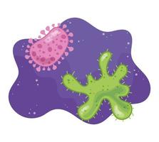 bactéries microscopiques de cellules de coronavirus et micro-organisme de virus, infection de la maladie vecteur