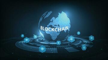 blockchain réseau de liaison La technologie concept. vecteur