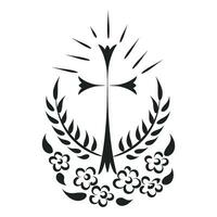 Christian symbole conception pour impression ou utilisation comme affiche, carte, prospectus, autocollant, tatouage ou t chemise vecteur