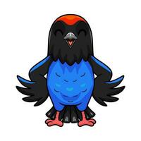 mignonne bleu manakin oiseau dessin animé vecteur