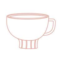style de ligne icône petit déjeuner tasse thé et café vecteur