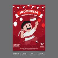 modèle d'affiche de l'événement de la fête de l'indépendance de l'indonésie, fête de l'indépendance de l'indonésie vecteur