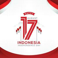 indonésien indépendance journée affiche et bannière fête 17 août vecteur