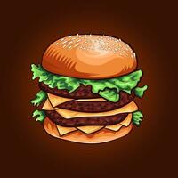 Burger vite nourriture vecteur illustration conception