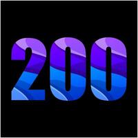 nombre 200 coloré pente logo conception vecteur
