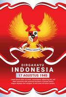 garuda Indonésie nationale journée célébrer l'indépendance la démocratie 17 août pente potrait Contexte vecteur