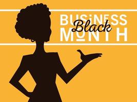 mois d'affaires noir avec la conception de vecteur de silhouette de femme afro