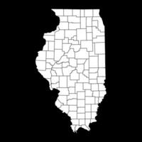 Illinois Etat carte avec comtés. vecteur illustration.