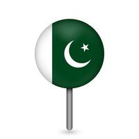 pointeur de carte avec contry pakistan. drapeau pakistanais. illustration vectorielle. vecteur