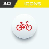 vélo icône, cyclisme exercice aptitude corps bâtiment 3d icône vecteur